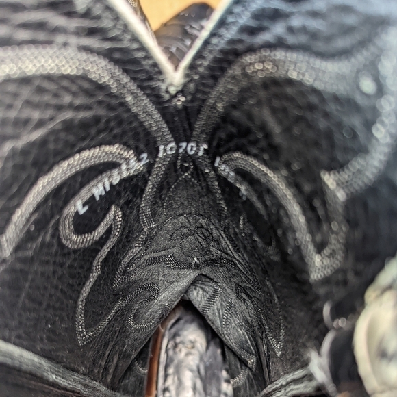 Larry Mahan boots men's size 10.5B Exotic Genuine Full Quill Ostrich black leath - Picture 13 of 14